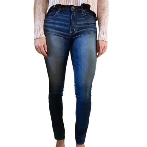 American Eagle Outfitters Denim - American Eagle Dark Wash Hi-Rise Skinny Jegging Jeans Super Stretch Size 8 Long